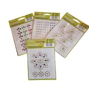 Lot VTG 4 Jean-e-ology by Plaid iron-on stud and rhinestone appliqués for Jeans